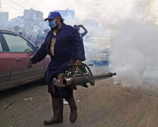 عملية تعقيم في صنعاء اليمن