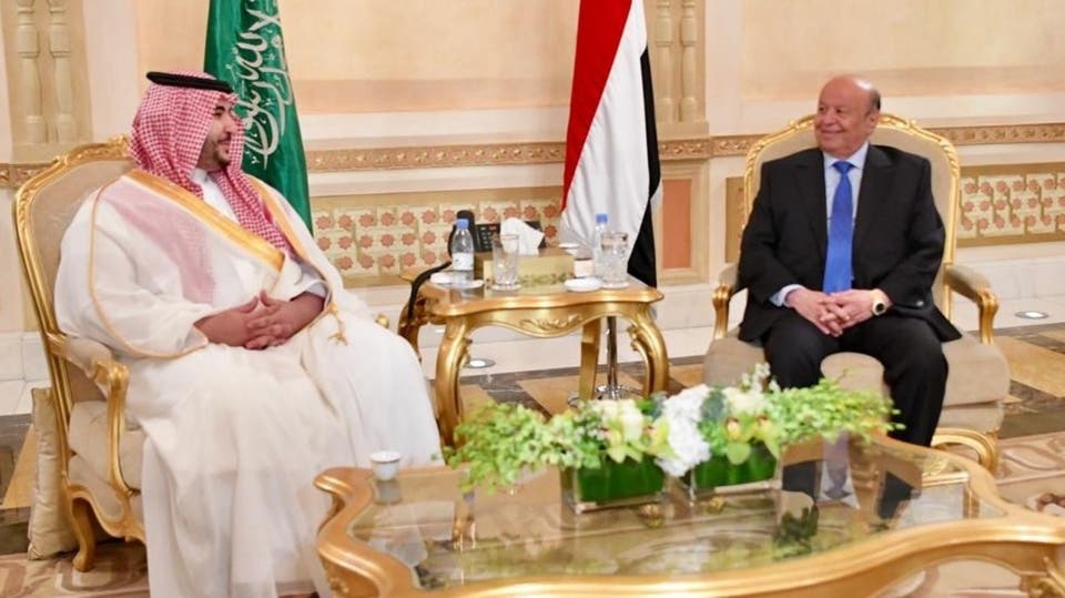 الرئيس هادي مع خالد بن سلمان