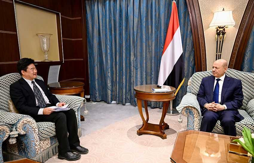 الرئيس العليمي يستقبل القائم بأعمال سفارة جمهورية الصين الشعبية