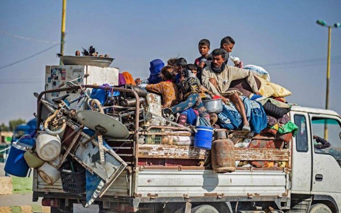 نزوح 100شخص في شمال شرق سوريا
