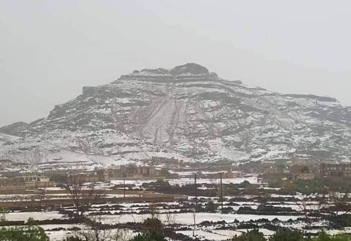 ثلوج وامطار في اليمن