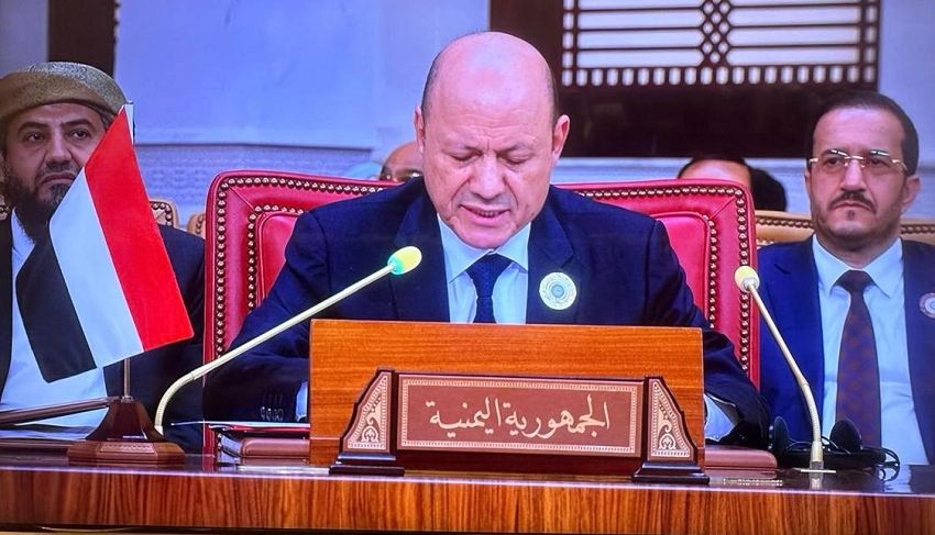 الرئيس العليمي يدعو القادة العرب الى التصدي لمشروع استهداف الدول