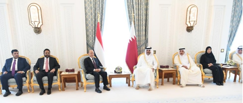 الرئيس العليمي يزور قطر ويجري مباحثات مع الرئيس القطري