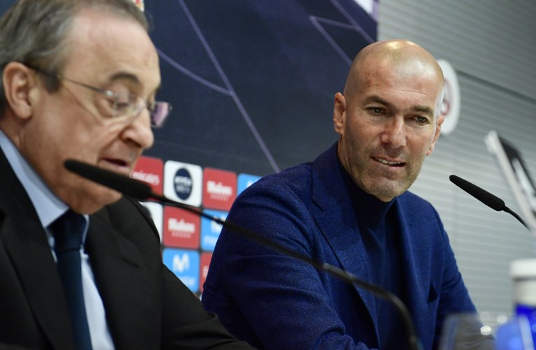 رئيس نادي ريال مدريد مع زيدان