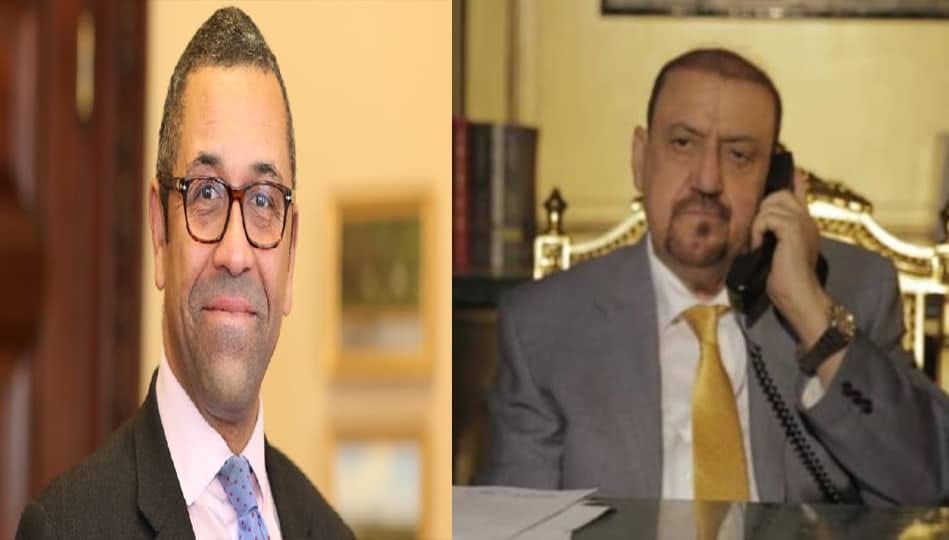 البركاني يتلقة اتصالا هاتفيا من وزير الدولة البريطاني