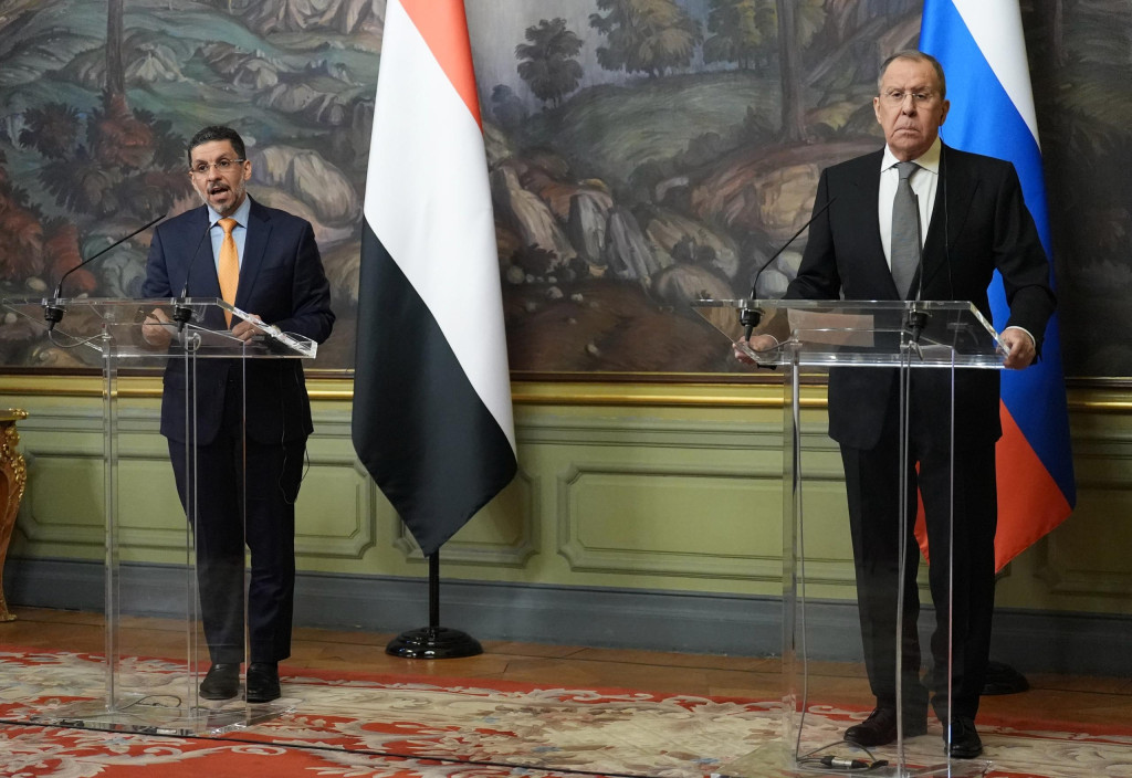 مؤتمر صحفي لوزيرا الخارجية اليمني والروسي