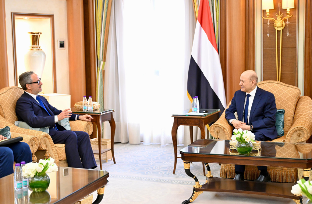 الرئيس العليمي يدعو الاتحاد الأوروبي إلى تصنيف المليشيات الحوثية