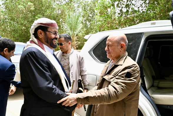 العرادة يستقبل الرئيس العليمي في اول زيارة له لمحافظة مارب