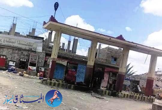 عصابة الطاهش الاخوانية تحرق محطة البيرين في معافر تعز